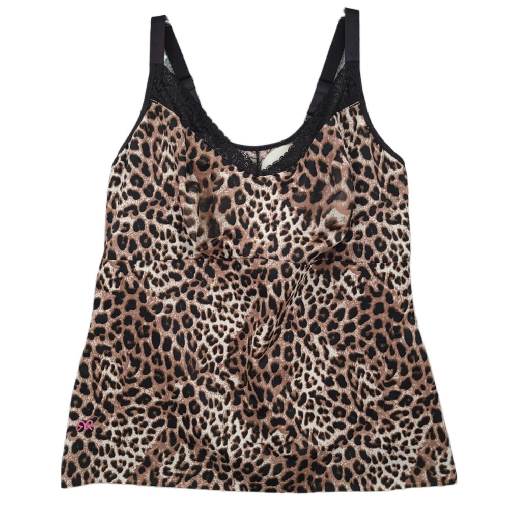 Ruby Ribbon 1800 Leopard Heritage Lace Cami Shapewear Size 44